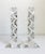 A sculptural pair of vintage Mikasa "Xenon" 9.5-inch crystal candlestick holders. Crafted from heavy lead crystal in...