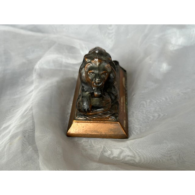 Victorian Antique Bronze Lion Paperweight For Sale - Image 3 of 12