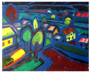 Valdis Bush, Sunset, 1977, Oil on Canvas