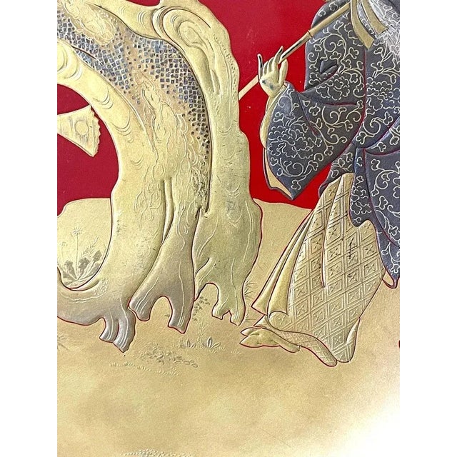 Japanese Lacquer Maki-e Plate of Takasago Story For Sale - Image 9 of 13