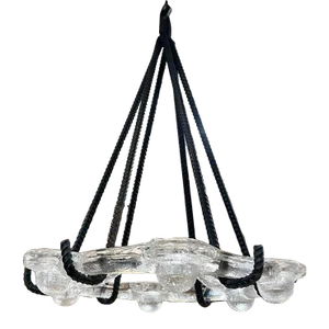 1970s Suspended Ice Art Glass Candelabra Staffan Gellerstedt Pukeberg Sweden