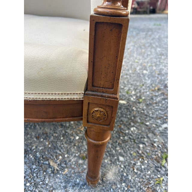 Mid-Century Louis XVI Revival Bergère Armchairs - A Pair For Sale - Image 9 of 17