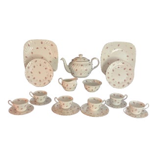 Eb Foley Dainty Rose Bone China Tea Service for 6 For Sale