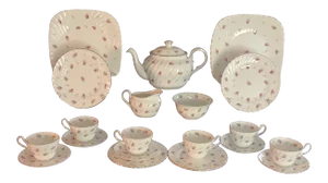 Eb Foley Dainty Rose Bone China Tea Service for 6