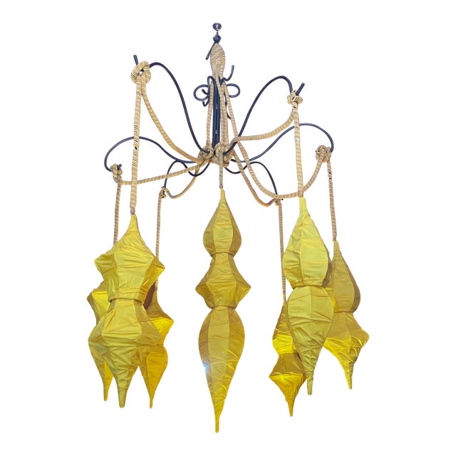 1980s Mid-Century Yellow Pods Hanging Lamp For Sale