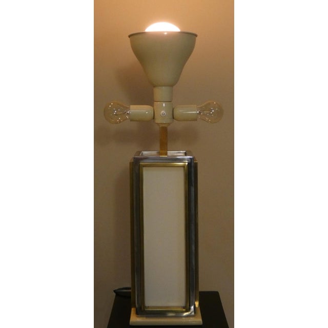 Brass, Steel, and Acrylic Glass Table Lamp, Italy, 1970s For Sale - Image 6 of 11