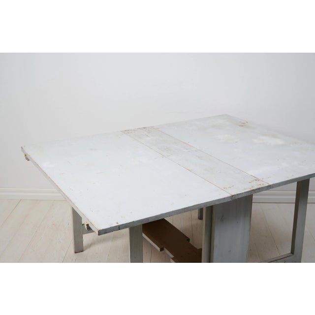 Antique Northern Swedish Gustavian Light Drop-Leaf Table For Sale - Image 5 of 11