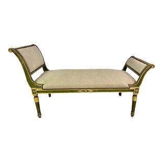 Painted Neoclassical Style Painted Bench C. 1920 For Sale