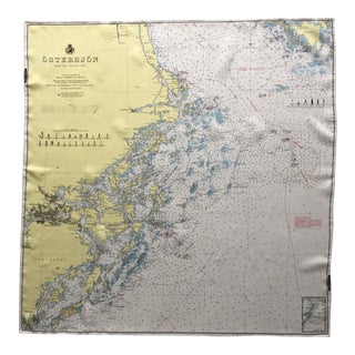 Pilots Scarf Map of the Baltic Sea and the Swedish Coast For Sale