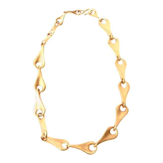 Vintage Robert Lee Morris for Artwear Gold Plated Sterling Silver Sculptural Necklace For Sale