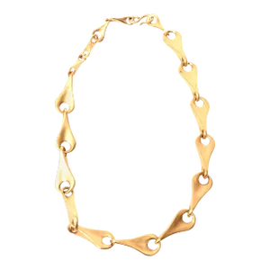 Vintage Robert Lee Morris for Artwear Gold Plated Sterling Silver Sculptural Necklace