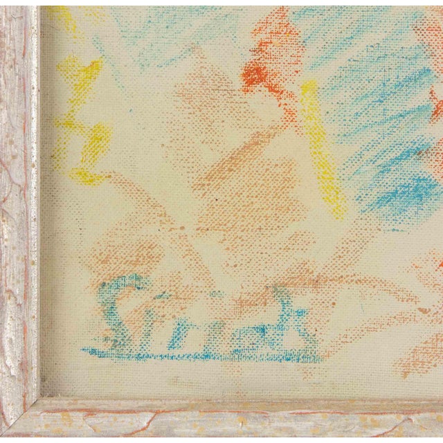 Modern Sirio Pellegrini, Abstract Composition (Boat), Pastel Drawing, 1970s For Sale - Image 3 of 5