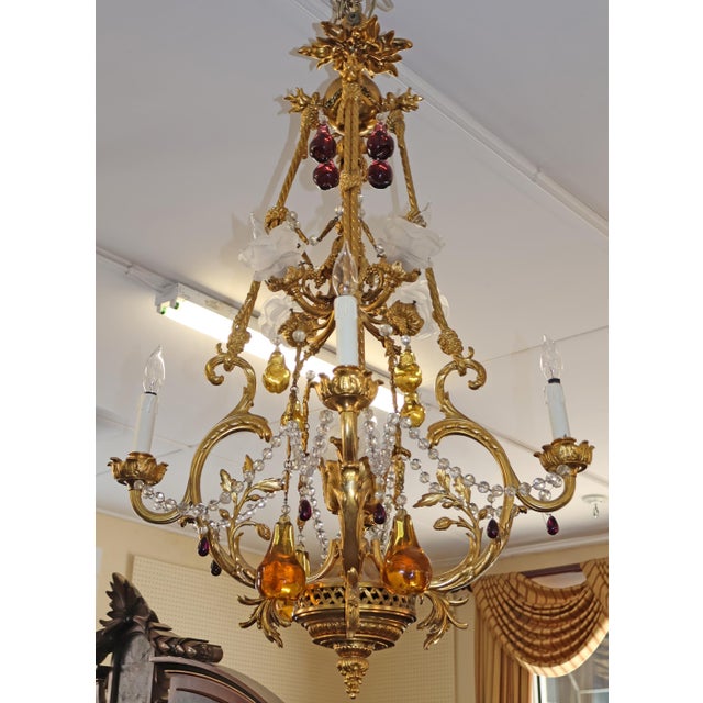 1910 French Belle Epoque Style Gilt Bronze Crystal Chandelier For Sale In New York - Image 6 of 18