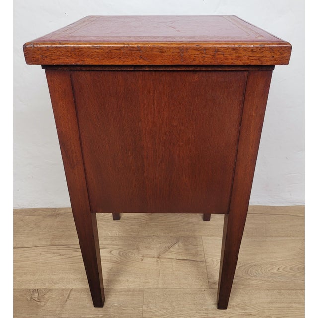 Mid-Century Bedside Table with Leather Top Lid, 1950 For Sale - Image 15 of 18