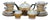 Antique Art Deco Palt Adolf Laufer Bohemian Czech Iridescent Lustreware Tea Set - 21 pcs For Sale