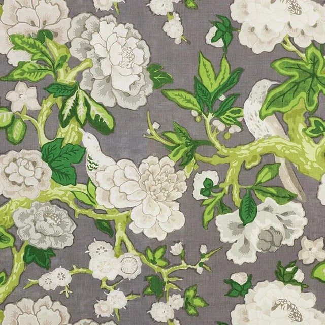 Sample- Schumacher Bermuda Blossoms Fabric in Slate For Sale