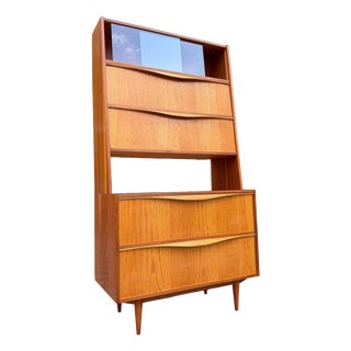 Cabinet with Folding Compartments & Display Case from VEB Möbelindustrie Halle For Sale