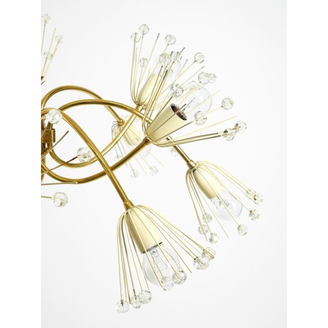 Mid-Century Modern Glass and Brass Chandelier by Rupert Nikoll, 1950s For Sale - Image 15 of 18
