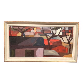 Raymond Wallentin, On the Outskirts of Kalmar, 1959, Oil on Canvas, Framed For Sale