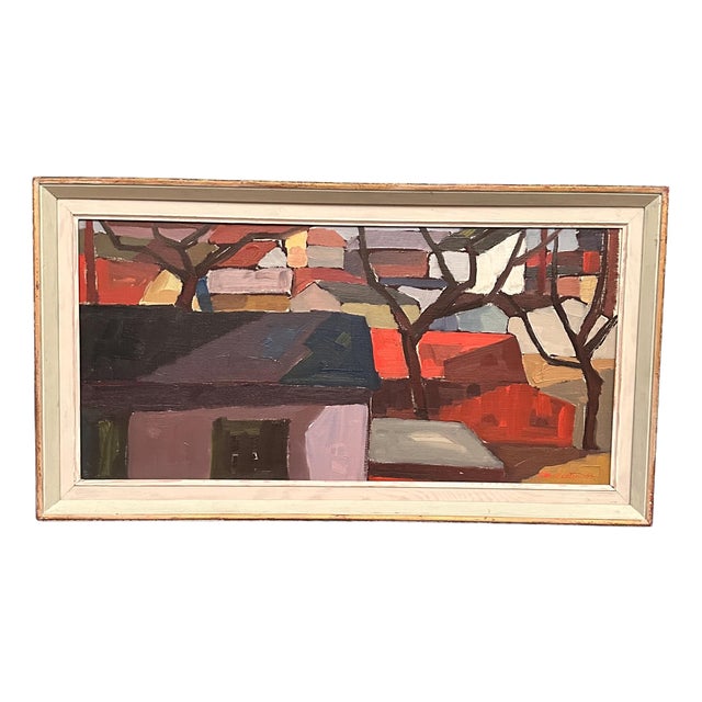 Raymond Wallentin, On the Outskirts of Kalmar, 1959, Oil on Canvas, Framed For Sale