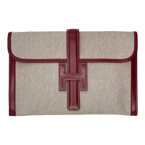 Hermès Vintage Jige Toile Burgundy 29