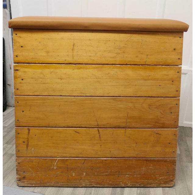 Tan Large Vintage Heavy Pine Vaulting Box, 1950 For Sale - Image 8 of 12