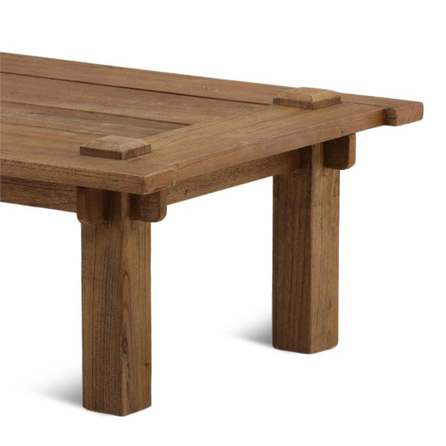 2020s Rustic Wood Beam Coffee Table For Sale - Image 5 of 5