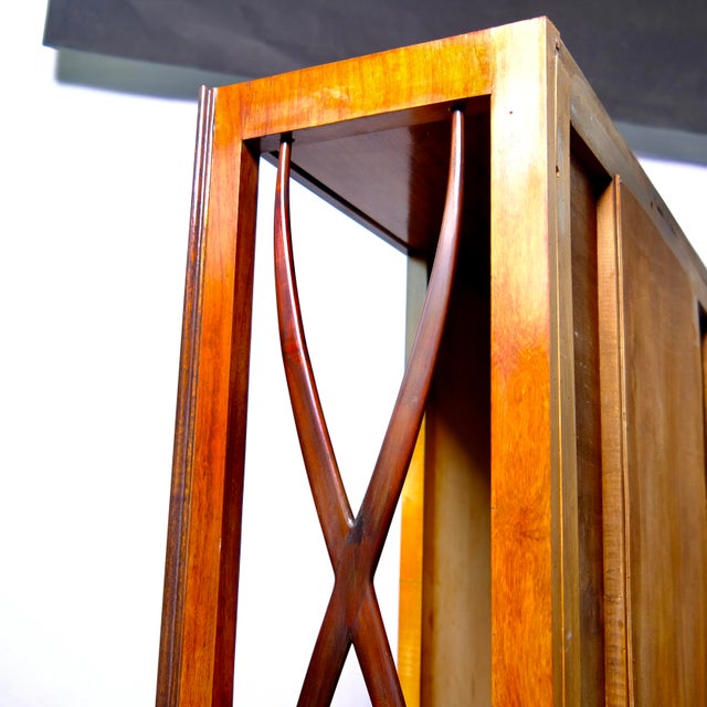 Art Deco Hall Cabinet with Coat Rack, Shelves and Mirror, 1940s For Sale - Image 12 of 18