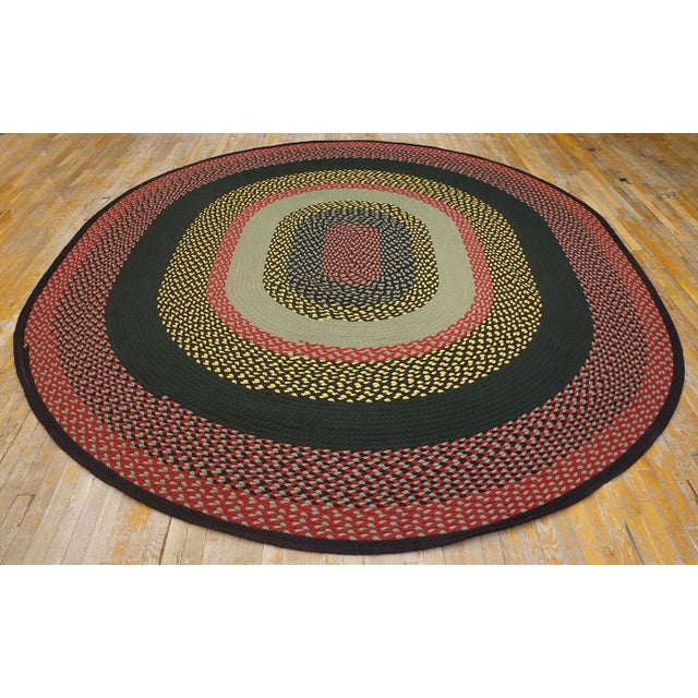 1980s American Braided Rug ( 10' x 11'4" - 304 x 345 cm ) General Rug Type: North & South American Specific Rug Type:...
