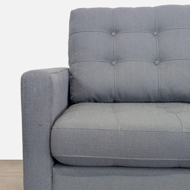 Modern Modern Dark Gray Fabric Loveseat With Tufted Cushions For Sale - Image 3 of 5
