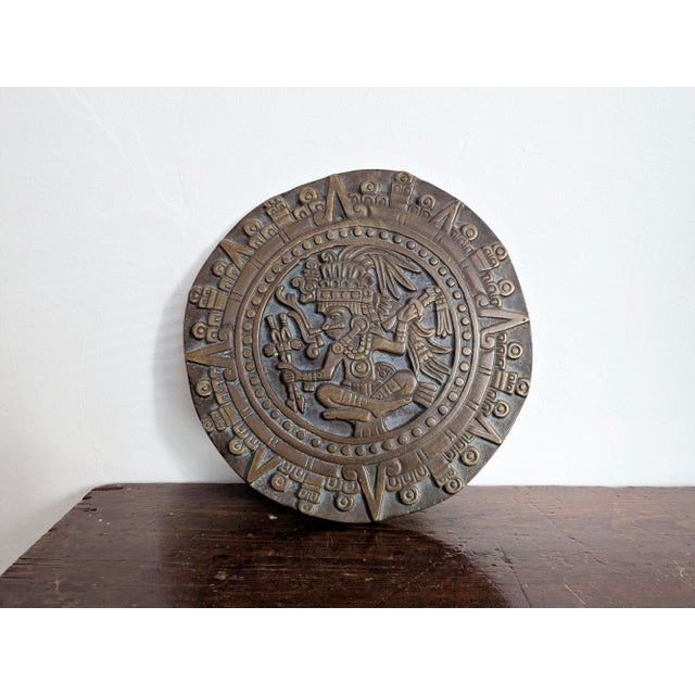 Brown Vintage Bronze Wall Plaque, 1970s For Sale - Image 8 of 11