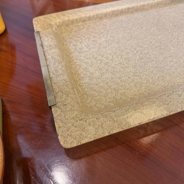 1970s Mid-Century Modern Plexiglass and Gilt Metal Tray by Alberto Sordi For Sale - Image 14 of 17