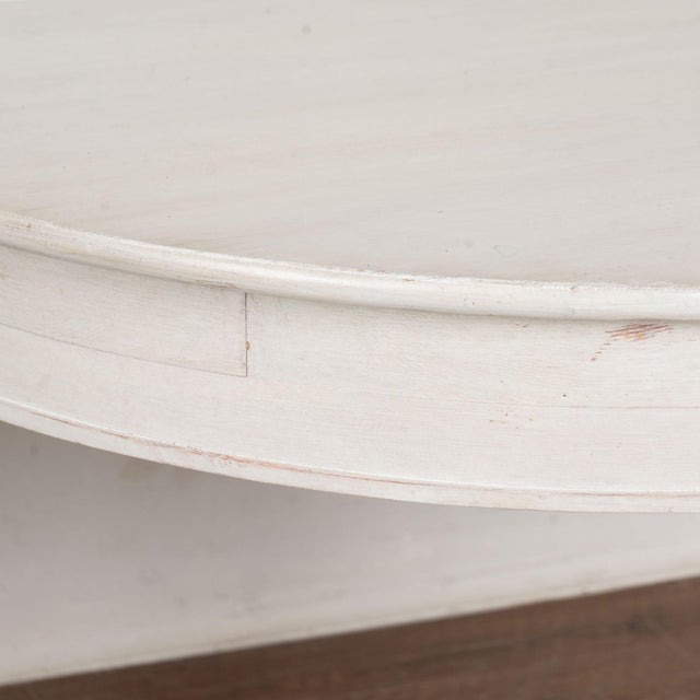 Late 19th Century Swedish White Large Demi Lune Side Tables Consoles For Sale - Image 6 of 12