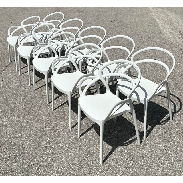 Vintage Set of 10 Mila Stacking Chairs by Siesta For Sale In West Palm - Image 6 of 10