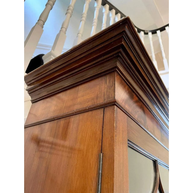 Antique Edwardian Mahogany Cylinder Bookcase For Sale - Image 4 of 13