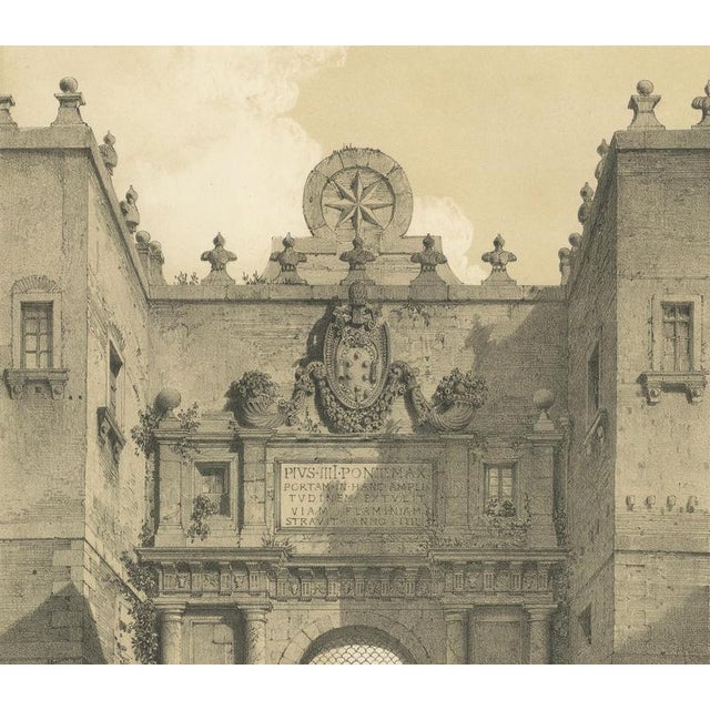 Benoist, Porta Del Popolo, Rome Grand City Gate with Figures, 1867, Print For Sale - Image 6 of 10