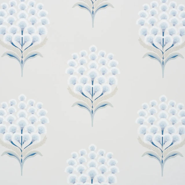 SAMPLE - Schumacher Aurelia Wallpaper In Porcelain For Sale