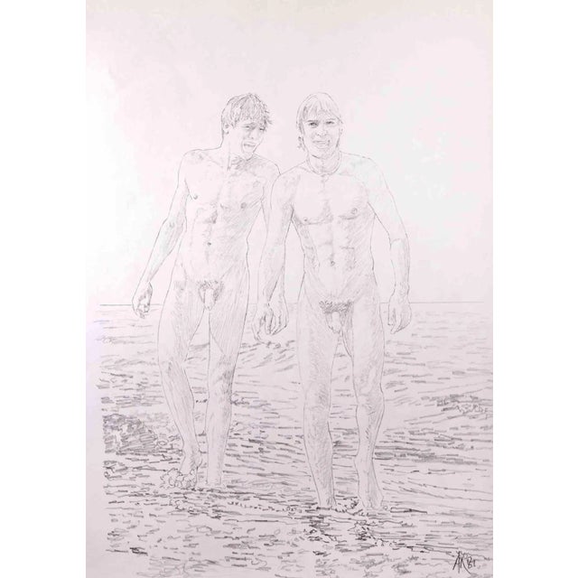 Anthony Roaland, Friends, Original Drawing, 1981 For Sale