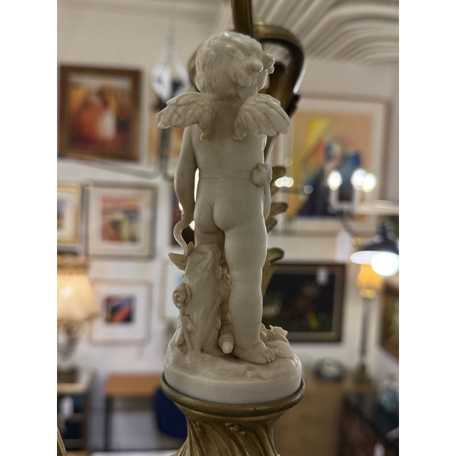 Early 20th Century Art Nouveau Four Light Cherub Chandelier, Early 20th Century For Sale - Image 5 of 12