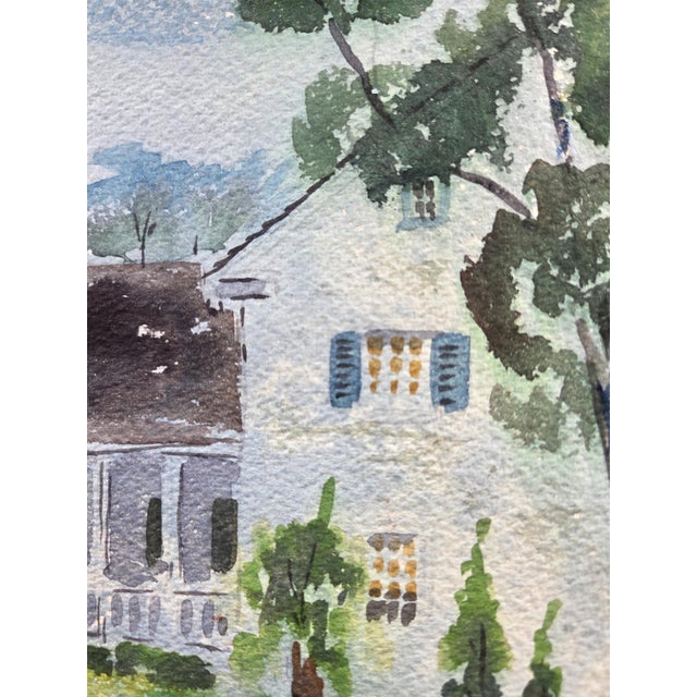 1940s 1945 Mid-Century Modern Regionalist Landscape Watercolor by Floyd F. Hackman For Sale - Image 5 of 18