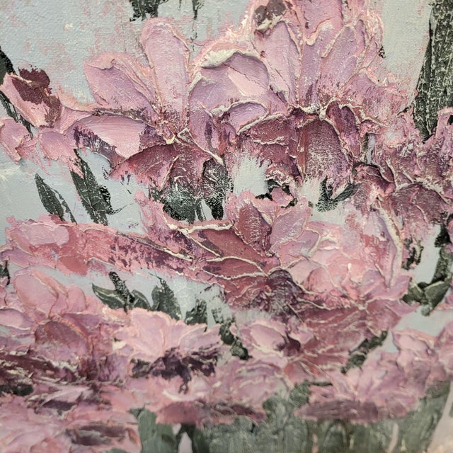 Stephen Kaye, Still Life with Irises, 1980s, Oil on Canvas For Sale - Image 17 of 18