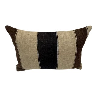 Turkish Hemp Pillow Cushion Natural Beige Brown Pillow Cushion Cover 16" x 24" For Sale