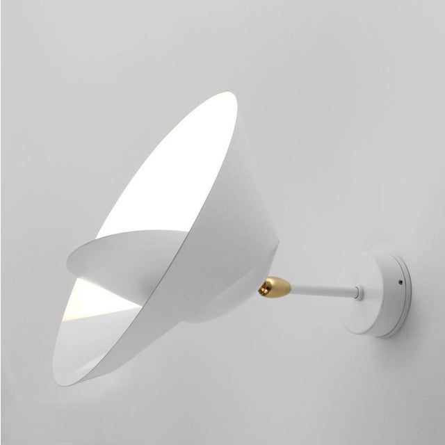 Mid-Century Modern White Saturn Wall Lamp from Serge Mouille For Sale - Image 4 of 8