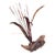 Mid-Century Curtis Jere Style Brutalist Cattail Sculpture in Welded Copper and Brass Toned Metals on Driftwood Base. For Sale