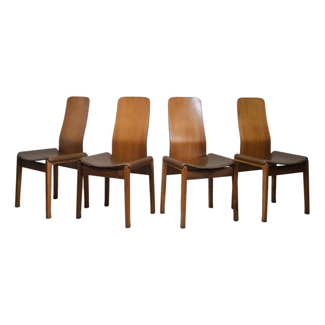 Fiorenza Chairs by Tito Agnoli for Molteni, 1970s, Set of 4 For Sale