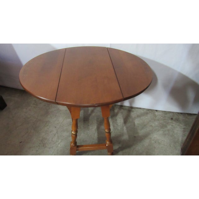 1980s Hitchcock Drop-Leaf End Table Farmhouse For Sale - Image 6 of 9