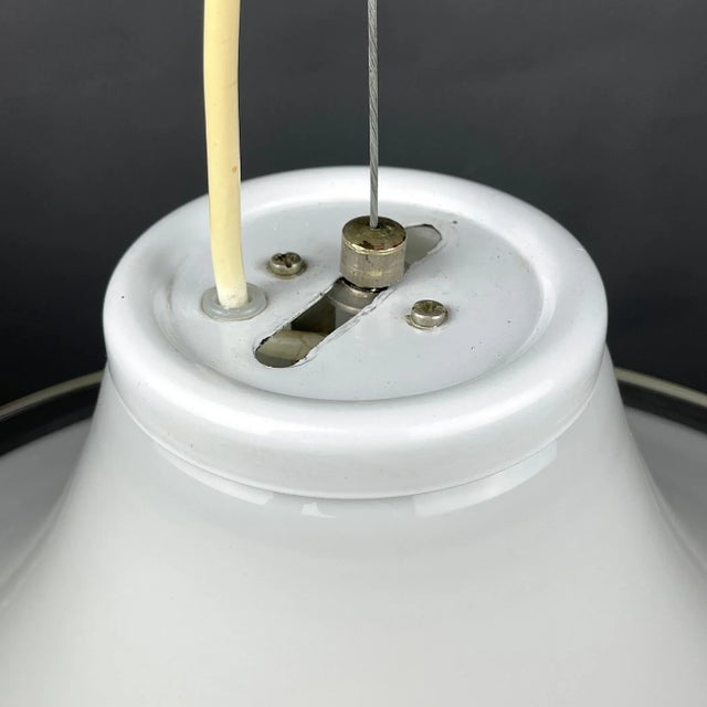 White Murano Glass Pendant Lamp, Italy, 1970s For Sale - Image 4 of 13