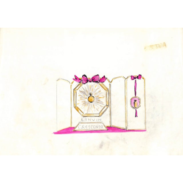 Sz: 14 1/2"H x 23"W Alexander Warren Montel (1921-2002) Fashion illustrator for House of Lanvin Paris in the 1950s...