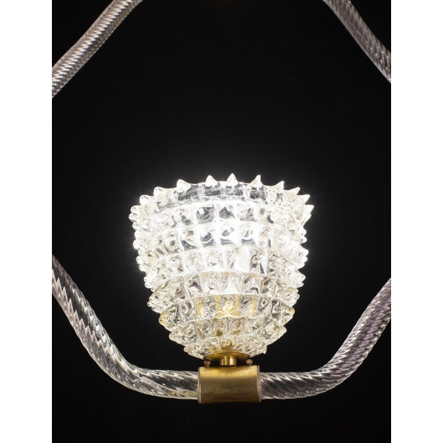 Clear Rostrato Murano Glass Chandelier by Barovier & Toso, 1940s For Sale - Image 9 of 13