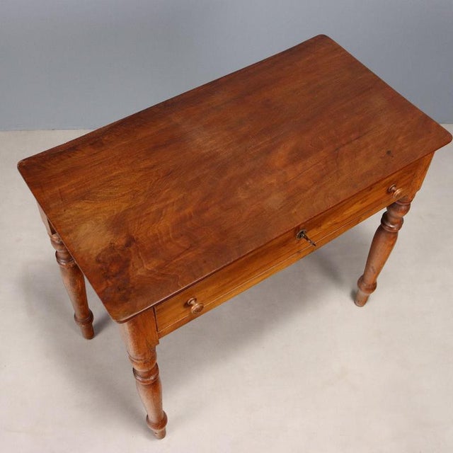 Antique Walnut Desk with Drawer, Italy, 19th Century For Sale - Image 3 of 8